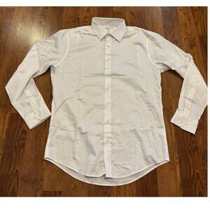 Nordstrom Men’s Trim Fit White Cotton Dress Shirt Size 16 34/35 | Classic Look